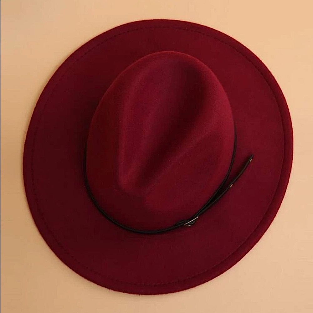 Fedora Belted Wide Brim Hat - Picture 2 of 3